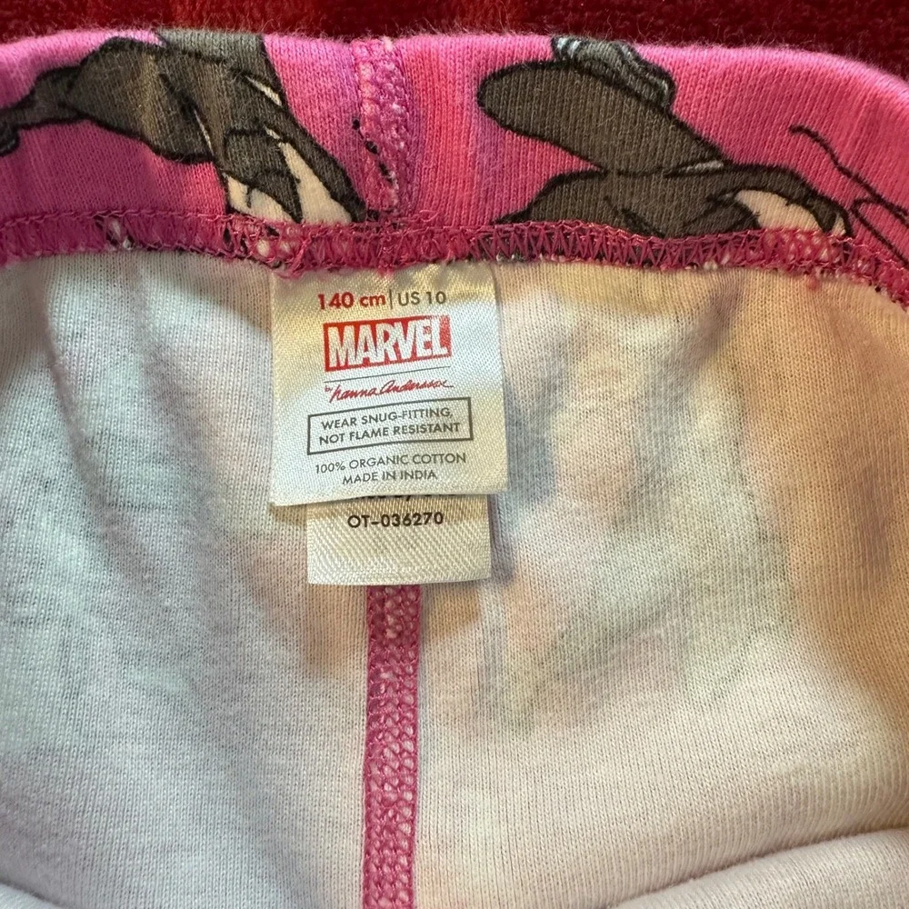 Hanna Andersson Marvel Ghost-Spider Pink Cotton Pajamas Kids Size 10 140cm‎